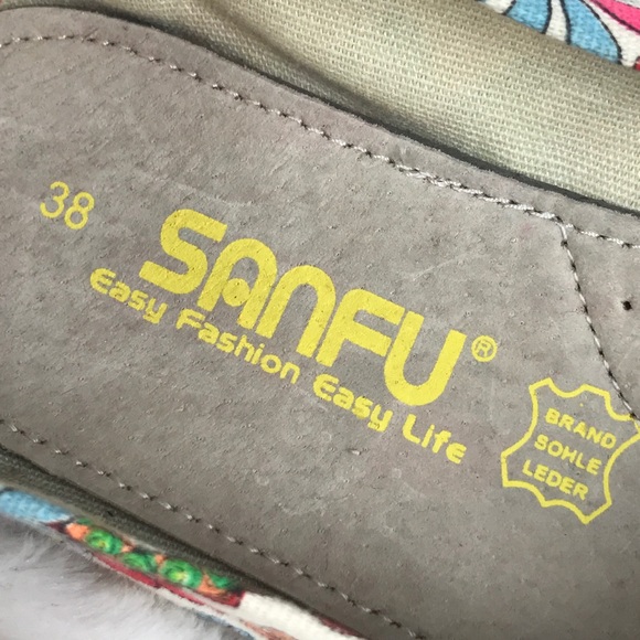 Sanfu Floral Multicolor Slip On Flats 38 ( 7 ) - Picture 7 of 8